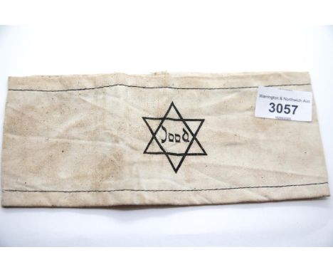 WWII type Jewish concentration camp Jood armband. P&amp;P Group 1 (£14+VAT for the first lot and £1+VAT for subsequent lots) 