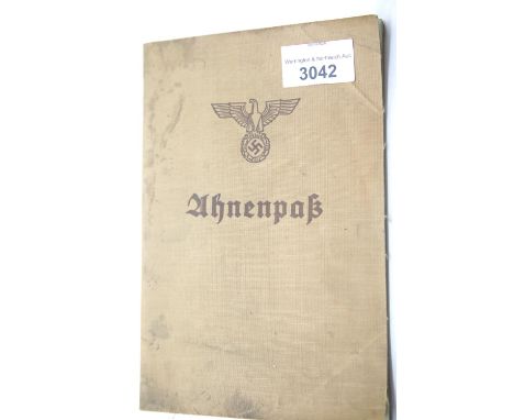 German Third Reich type Ahnenpass canvas covered book, unused. P&amp;P Group 1 (£14+VAT for the first lot and £1+VAT for subs