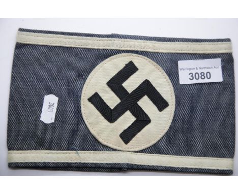 German WWII type black mourner's armband. P&amp;P Group 1 (£14+VAT for the first lot and £1+VAT for subsequent lots) 