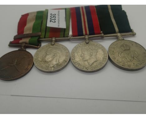 George VI un-named medals including  WWII BWM and Defense medal, with Pakistan Independence medal and a further medal. P&P Gr