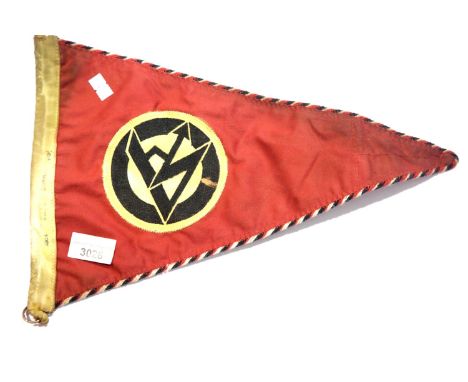 German Third Reich type SA pennant, stamped Berlin and dated 1934. P&amp;P Group 1 (£14+VAT for the first lot and £1+VAT for 