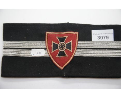German WWII type Old Comrades officer's armband. P&amp;P Group 1 (£14+VAT for the first lot and £1+VAT for subsequent lots) 