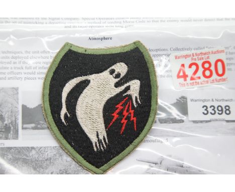 American WWII type 23rd Headquarters Special Troops Ghost Army cloth badge. P&amp;P Group 1 (£14+VAT for the first lot and £1