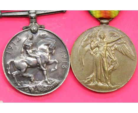 British WWI pair to 66470A A Runcie 2HD RNR. P&amp;P Group 1 (£14+VAT for the first lot and £1+VAT for subsequent lots) 