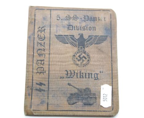 German SS type canvas bound identity book 'Wiking'. P&amp;P Group 1 (£14+VAT for the first lot and £1+VAT for subsequent lots