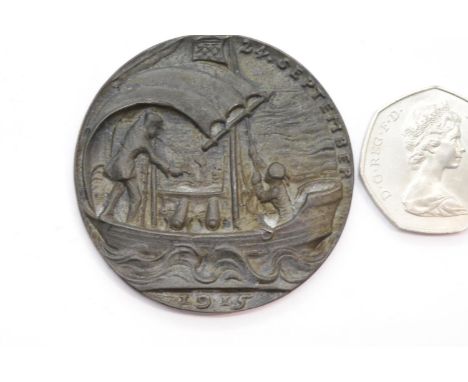 German WWI anti-British Goetz medallion for the loss of U-Boat U-41. P&amp;P Group 1 (£14+VAT for the first lot and £1+VAT fo