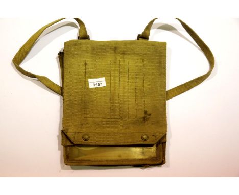 British WWII type canvas map case, stamped and dated 1944 with broad arrow inside. P&amp;P Group 1 (£14+VAT for the first lot