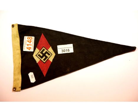 German Third Reich type Deutsches Youth pennant, L: 30 cm. P&amp;P Group 1 (£14+VAT for the first lot and £1+VAT for subseque