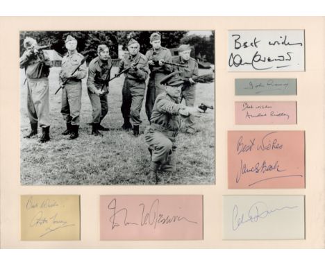 Dads Army 16x12 inch overall mounted signature piece includes 7 cast member signatures includes Arthur Lowe, John Le Mesurier