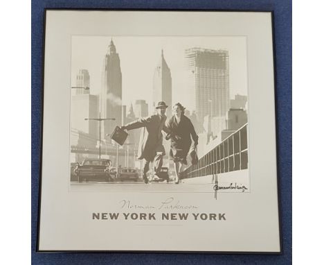 Norman Parkinson signed 27x25 inch framed and mounted New York New York black and white print one of great iconic images. Goo