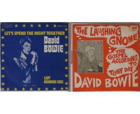 DAVID BOWIE - SWEDISH/DANISH 7" PICTURE SLEEVE RARITIES. Fedt nok selection of 2 x Scandi rarities! Titles are The Laughing G