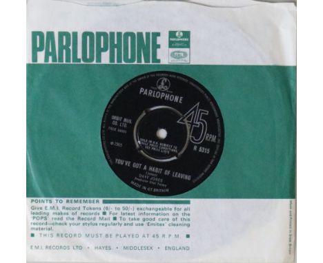 DAVY JONES - YOU'VE GOT A HABIT OF LEAVING - UK ORIGINAL PARLOPHONE 7" (R 5315). Unbelievable chance for a slice of Bowie his