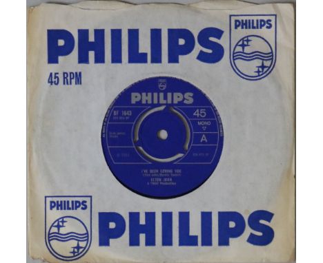 ELTON JOHN - I'VE BEEN LOVING YOU 7" (PHILIPS BF 1643). Bursting on the scene in 1968 was Elton John with his debut 45 I've B