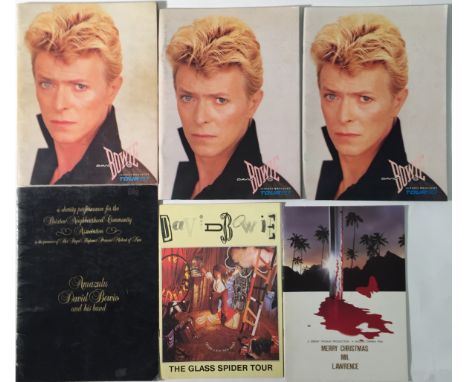 DAVID BOWIE PROGRAMMES AND PRESS PACK. Eleven assorted David Bowie concert programmes to include: a 1983 Amazulu / David Bowi
