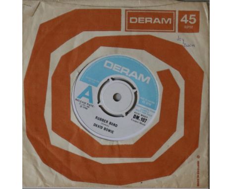 DAVID BOWIE - RUBBER BAND C/W THE LONDON BOY'S (UK 7" DM 107). Superb to see original UK 7" demo copy of this eary Bowie 45 f