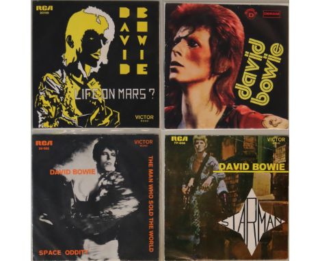 DAVID BOWIE - PORTUGUESE 7" PICTURE SLEEVE/EPs. Surpreendente bundle of 4 x original 7"/EPs all with fantastic images of the 