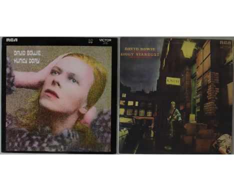 DAVID BOWIE - ZIGGY STARDUST/HUNKY DORY - UK PRESSING LPs. Star bundle of original/early UK pressing LPs. Titles are The Rise