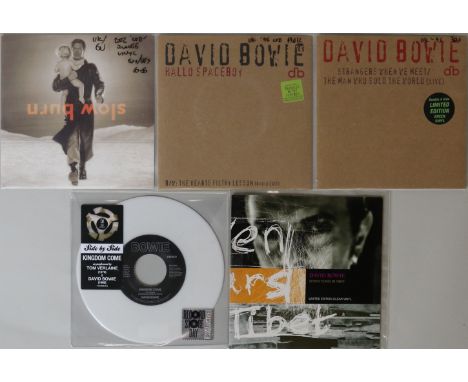DAVID BOWIE - UK/EU LIMITED EDITION COLOURED 7". Fantastic pack of 5 x official and long deleted coloured 7" releases. Titles