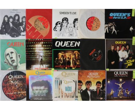 QUEEN - UK 7" COLLECTION. Comprehensive run of 44 x UK 7". Running from the debut in 1973 up to 1996, titles include Keep You