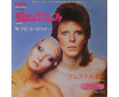 DAVID BOWIE - SORROW 7" (JAPANESE STOCK COPY P/S SS-2334). Few on the ground original Japanese stock copy of Sorrow c/w Amste