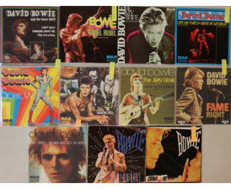 DAVID BOWIE - SPANISH 7" PICTURE SLEEVE RELEASES. Another excelente collection of 11 x Spanish issued picture sleeve 45s. Tit