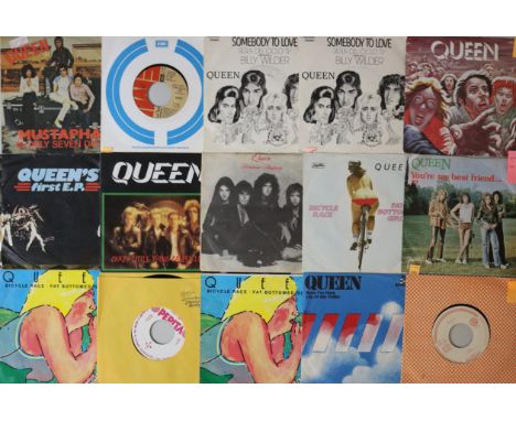 QUEEN - EUROPEAN PRESSING 7". Mega collection of 29 x 7" taking a trip round Europe. Countries of origin/titles include Italy