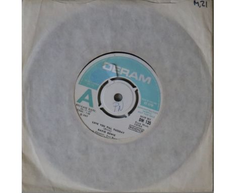 DAVID BOWIE - LOVE YOU TILL TUESDAY - UK 7" DEMO (DM 135). A very clean example of this exceptionally hard to find 1967 UK De