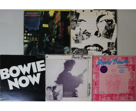 DAVID BOWIE - US PRESSING LPs/12" MAXI. Smart selection of 4 x LPs with 1 x 12" maxi including 3 promos. Titles are Ziggy Sta