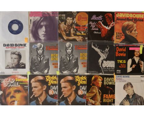 DAVID BOWIE - GERMAN 7" PICTURE SLEEVE RELEASES. Prima! Ganz Toll collection of 16 x German issued 7" picture sleeve releases