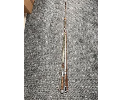 Three vintage fly rods of varying length 2 x Shakespeare and one Milbro fiberglass