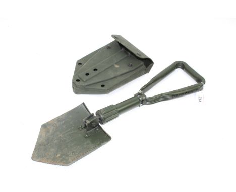 A British Army entrenching tool within case