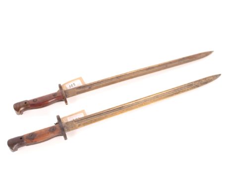 Two British 1907 model bayonets , one by Wilkinson the other by Sanderson (no scabbards)