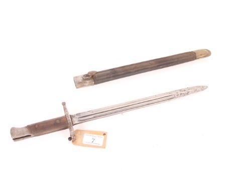 An Italian model 1891 bayonet with scabbard (NB An early example)