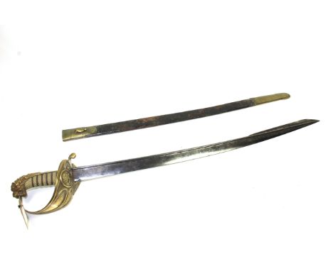 A British 1827 patt Pipe back naval sword 