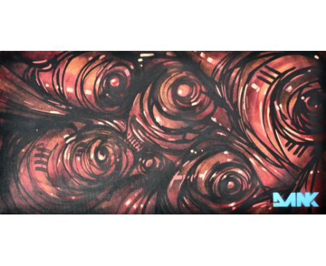 DANK (British, b. 1974)Title UnknownSpray paint, acrylic and Posca pen on canvasWith sprayed signature31 x 61cm (12" x 24")Da