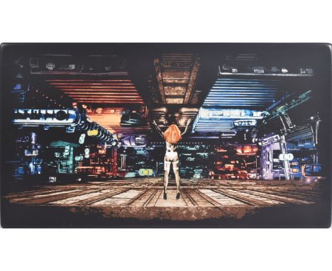 Lemak (British b. 1980)The Fifth Layer2016Stencil spray paint on boardSigned, dated. titled and numbered 6 of 10 in pen to th
