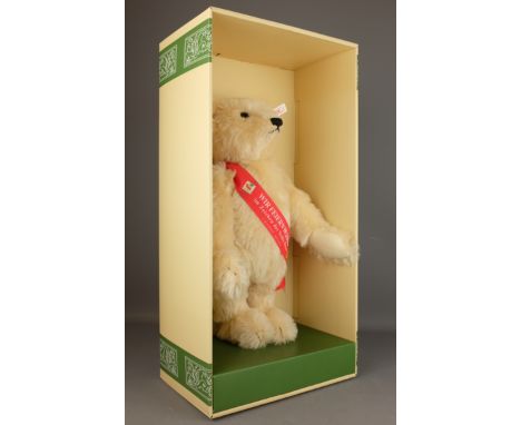 Steiff bear 'Blond 42', Exclusiv fur Vedes, of 6000, with red sash, H39cm, boxed   Condition Report  Appears Mint, never out 