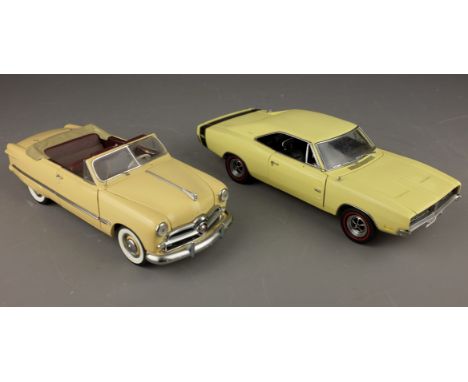 Danbury Mint Classic Cars 1;25 scale die cast model: 1949 Ford Custom convertible with certificate & 1969 Dodge Charger R/T b