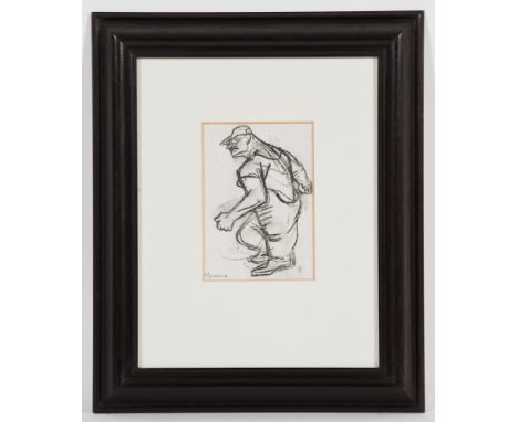 * PETER HOWSON OBE,
GAME BOY
charcoal on paper, signed 
17cm x 12cm
Mounted, framed and under glass
Original Art Hire frame
P