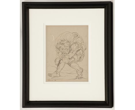 * PETER HOWSON OBE,
PILGRIM
charcoal, wash and white crayon on paper, signed and dated '08, further signed, titled and dated 