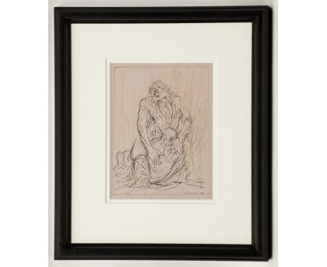 * PETER HOWSON OBE,
ANGEL OF LIGHT RETURNING 
charcoal and wash on paper, signed and dated '08, further signed, titled and da