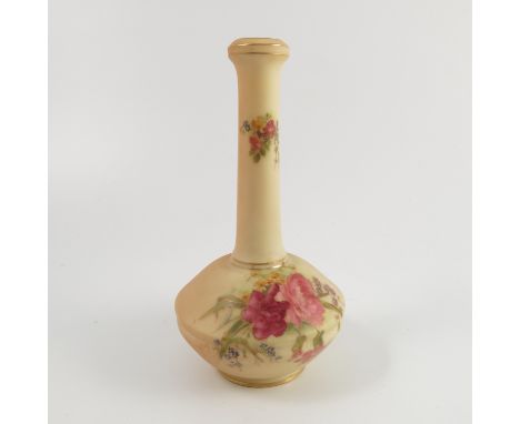 A Royal Worcester blush ivory vase, decorated with flowers, shape number 1531, dated 1914, height 7ins