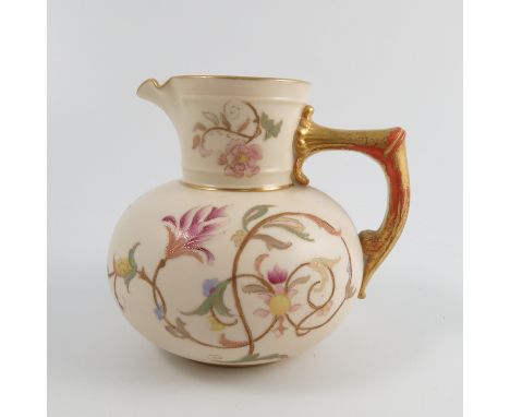 A Royal Worcester ivory vase, decorated with flowers, shape number 1376, dated 1892, height 4.5ins