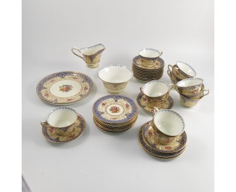 A Royal Worcester part tea service, the centre decorated with floral sprays, signed by various artists to include Sedgley, Mo