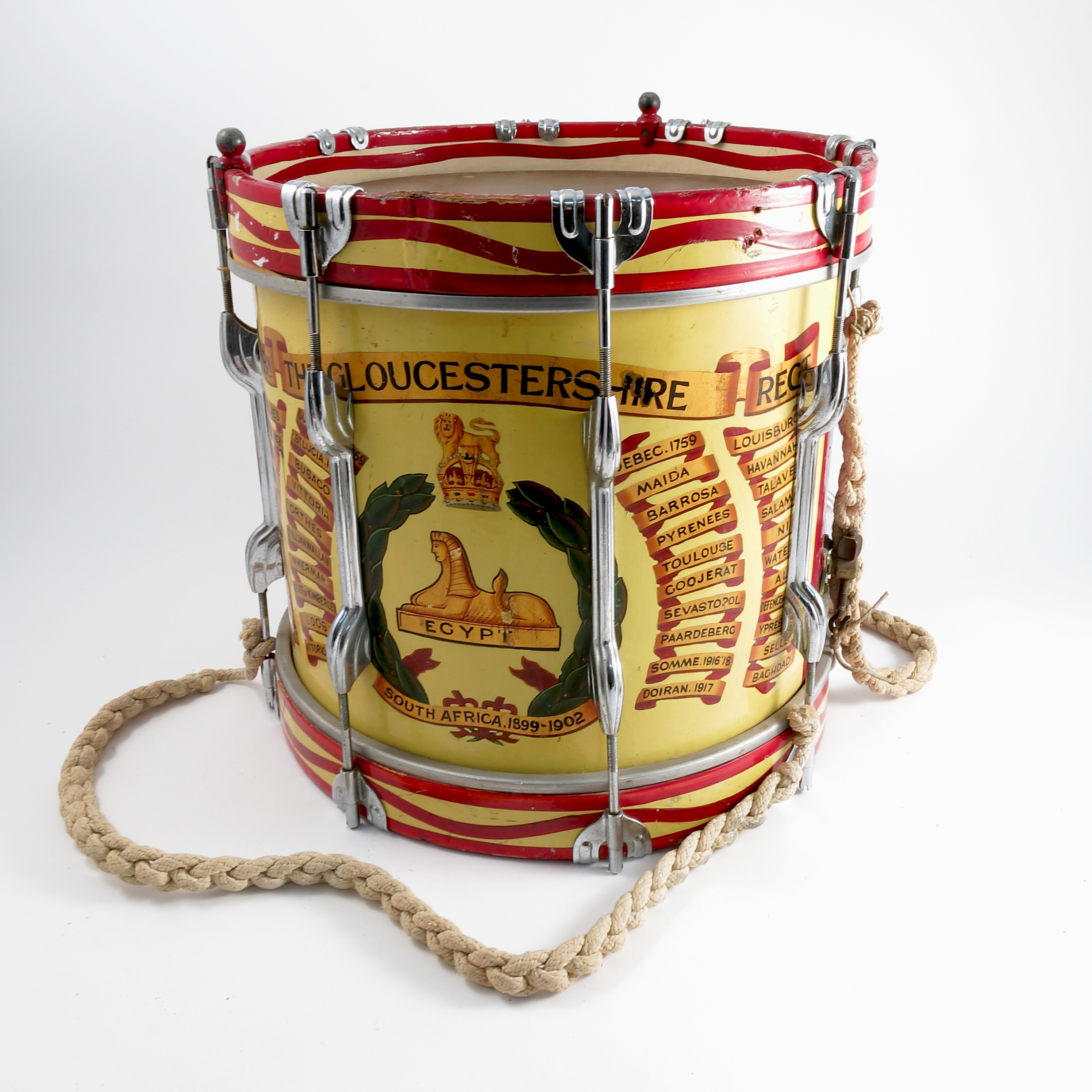 A Regimental ceremonial drum, for the 5th Battalion The Gloucestershire
