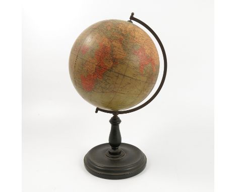 A Philip's British Empire globe, on a turned wooden base, height 15ins Condition report: The globe has some scratching in the