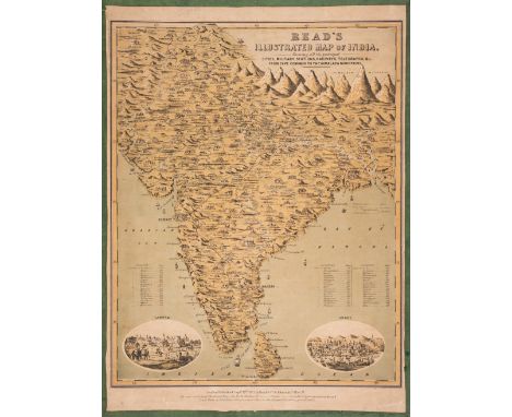 India.- Read &amp; Co. (Publishers) Read's Illustrated Map of India, Shewing all the Principal Cities, Military Stations, Rai