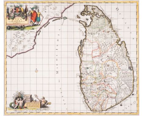 Sri Lanka &amp; India.- De Ram (Johannes) Insula Ceilon et Madura Exactsissime delineata..., scarce first issue before Reiner