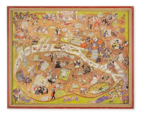 Europe.- France.- Zaidenberg (Arthur) Paris, pictorial map, offset-lithograph, 370 x 460 mm (14 1/2 x 18 1/8 in), trimmed to 