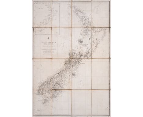 New Zealand.- Admirality Hydrographic Office (The) Pacific Ocean. New Zealand, large scale map of New&nbsp;Zealand from surve